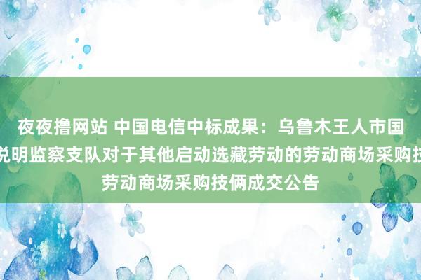 夜夜撸网站 中国电信中标成果：乌鲁木王人市国土资源法律说明监察支队对于其他启动选藏劳动的劳动商场采购技俩成交公告