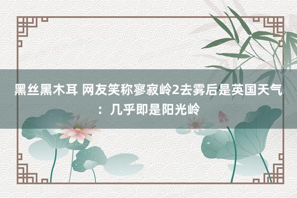 黑丝黑木耳 网友笑称寥寂岭2去雾后是英国天气:几乎即是阳光岭