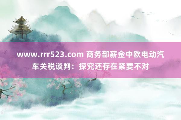 www.rrr523.com 商务部薪金中欧电动汽车关税谈判：探究还存在紧要不对