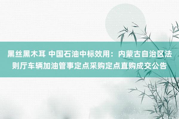 黑丝黑木耳 中国石油中标效用：内蒙古自治区法则厅车辆加油管事定点采购定点直购成交公告