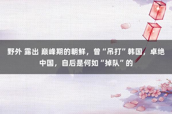 野外 露出 巅峰期的朝鲜，曾“吊打”韩国，卓绝中国，自后是何如“掉队”的