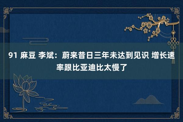 91 麻豆 李斌：蔚来昔日三年未达到见识 增长速率跟比亚迪比太慢了