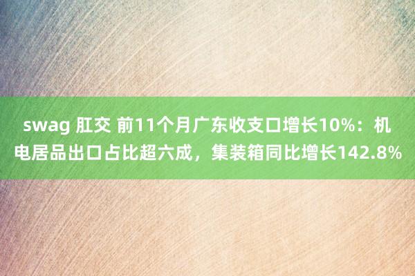 swag 肛交 前11个月广东收支口增长10%：机电居品出口占比超六成，集装箱同比增长142.8%