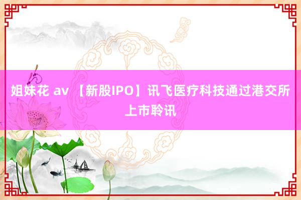 姐妹花 av 【新股IPO】讯飞医疗科技通过港交所上市聆讯