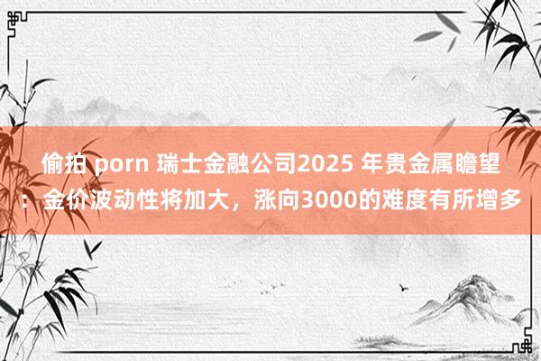 偷拍 porn 瑞士金融公司2025 年贵金属瞻望：金价波动性将加大，涨向3000的难度有所增多