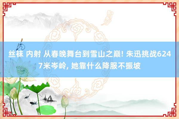 丝袜 内射 从春晚舞台到雪山之巅! 朱迅挑战6247米岑岭， 她靠什么降服不振坡