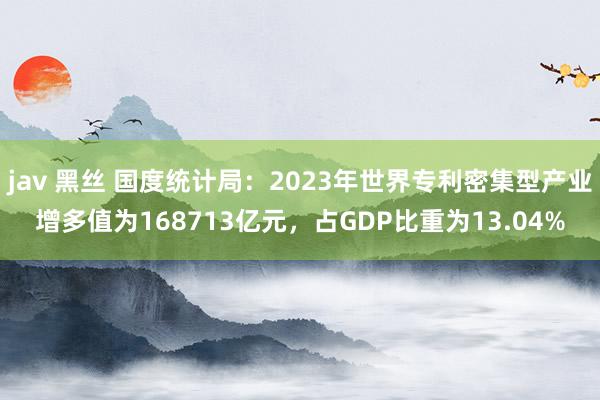 jav 黑丝 国度统计局：2023年世界专利密集型产业增多值为168713亿元，占GDP比重为13.04%