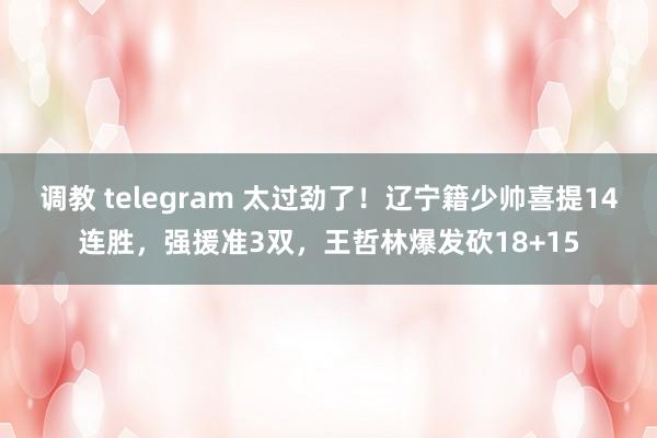 调教 telegram 太过劲了！辽宁籍少帅喜提14连胜，强援准3双，王哲林爆发砍18+15