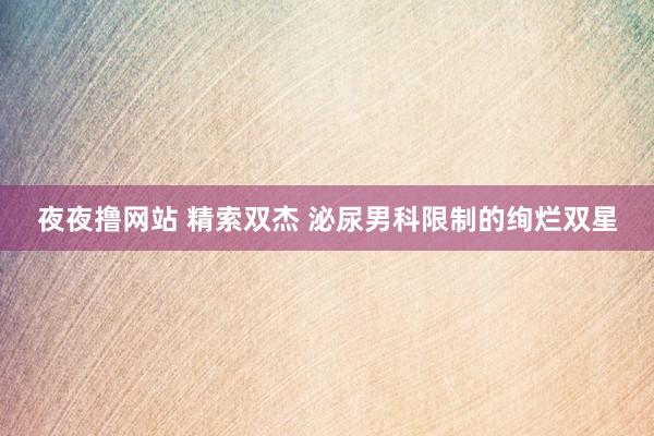 夜夜撸网站 精索双杰 泌尿男科限制的绚烂双星