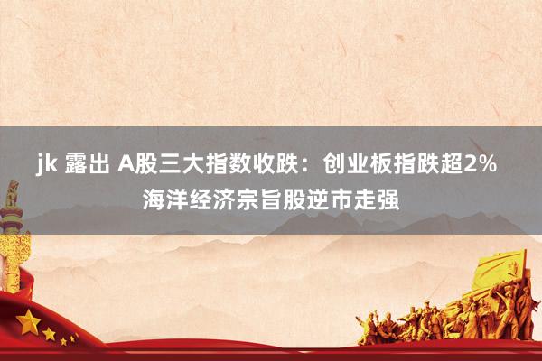 jk 露出 A股三大指数收跌：创业板指跌超2% 海洋经济宗旨股逆市走强