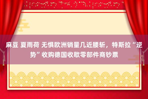 麻豆 夏雨荷 无惧欧洲销量几近腰斩，特斯拉“逆势”收购德国收歇零部件商钞票