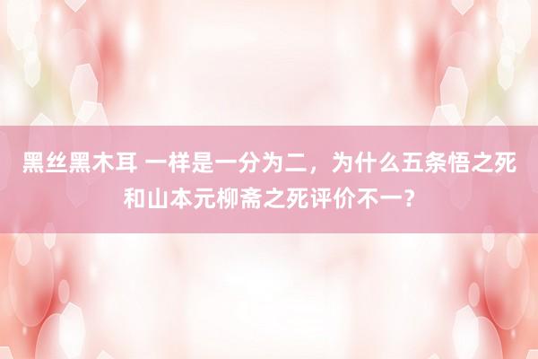 黑丝黑木耳 一样是一分为二，为什么五条悟之死和山本元柳斋之死评价不一？