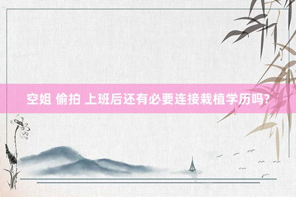 空姐 偷拍 上班后还有必要连接栽植学历吗?