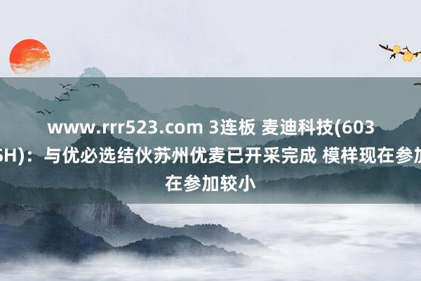 www.rrr523.com 3连板 麦迪科技(603990.SH)：与优必选结伙苏州优麦已开采完成 模样现在参加较小