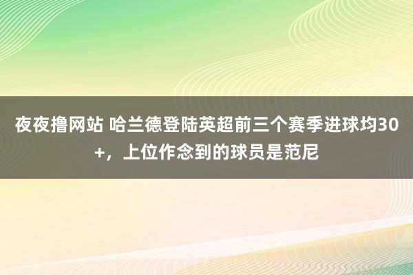 夜夜撸网站 哈兰德登陆英超前三个赛季进球均30+，上位作念到的球员是范尼
