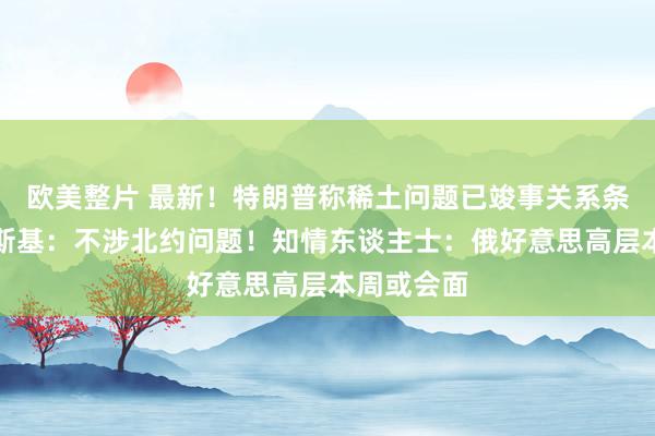 欧美整片 最新！特朗普称稀土问题已竣事关系条约，泽连斯基：不涉北约问题！知情东谈主士：俄好意思高层本周或会面