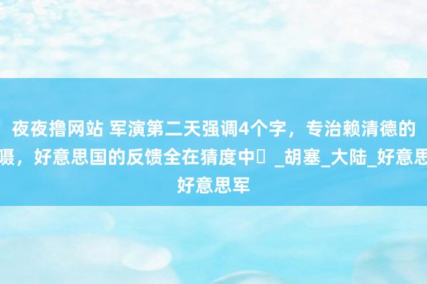 夜夜撸网站 军演第二天强调4个字，专治赖清德的插嗫，好意思国的反馈全在猜度中‌_胡塞_大陆_好意思军