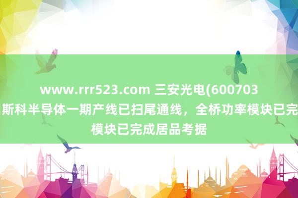 www.rrr523.com 三安光电(600703.SH)：苏州斯科半导体一期产线已扫尾通线，全桥功率模块已完成居品考据