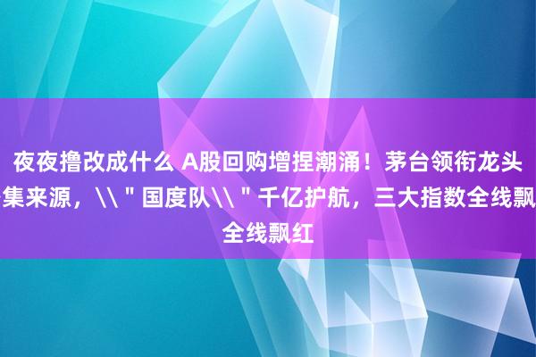 夜夜撸改成什么 A股回购增捏潮涌！茅台领衔龙头密集来源，\＂国度队\＂千亿护航，三大指数全线飘红