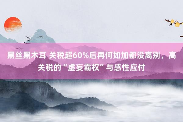 黑丝黑木耳 关税超60%后再何如加都没离别，高关税的“虚妄霸权”与感性应付
