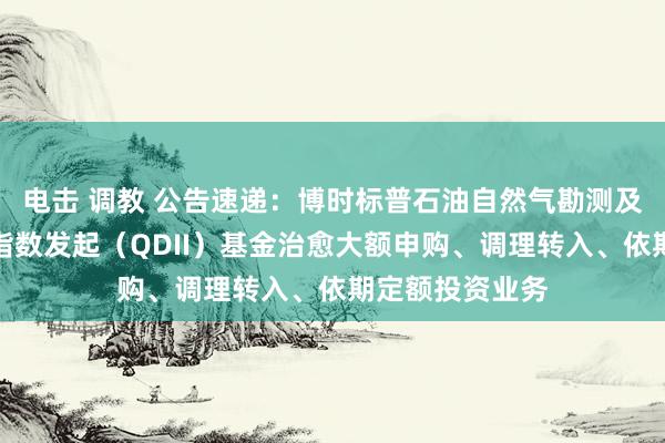 电击 调教 公告速递：博时标普石油自然气勘测及分娩精选行业指数发起（QDII）基金治愈大额申购、调理转入、依期定额投资业务