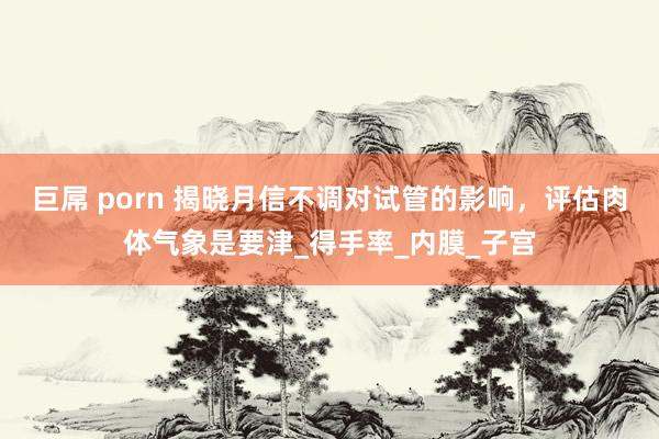 巨屌 porn 揭晓月信不调对试管的影响，评估肉体气象是要津_得手率_内膜_子宫