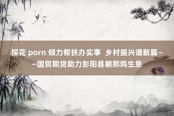探花 porn 倾力帮扶办实事  乡村振兴谱新篇——国贸期货助力彭阳县朝那鸡生息