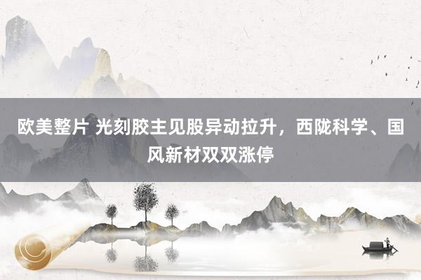 欧美整片 光刻胶主见股异动拉升，西陇科学、国风新材双双涨停