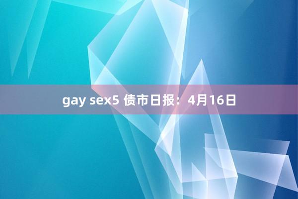gay sex5 债市日报：4月16日