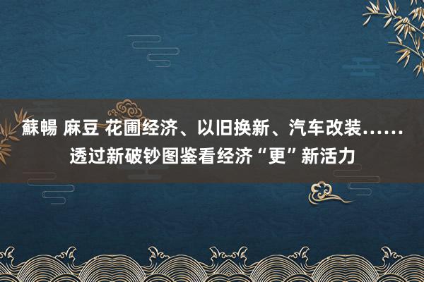 蘇暢 麻豆 花圃经济、以旧换新、汽车改装……透过新破钞图鉴看经济“更”新活力