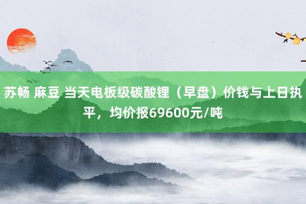苏畅 麻豆 当天电板级碳酸锂（早盘）价钱与上日执平，均价报69600元/吨