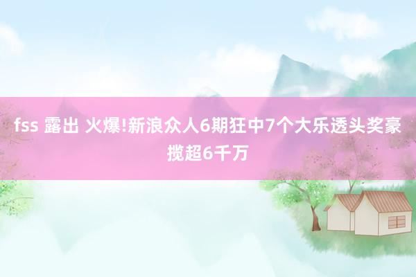 fss 露出 火爆!新浪众人6期狂中7个大乐透头奖豪揽超6千万